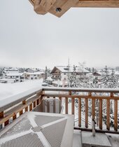 Aussicht vom Balkon im Winter