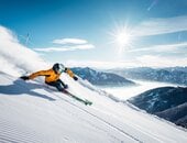 Mann beim Skifahren auf der Schmittenhöhe