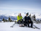 Schneeschuhwanderer machen eine Pause